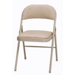 Style Selections Buff Standard Folding Chair With Padded Seat (Indoor)