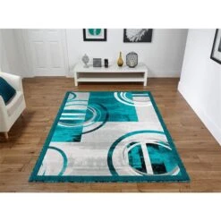 Segma Luminance 8-ft X 11-ft Lily Turquoise And Grey Area Rug