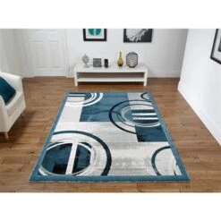 Segma Luminance 2-ft X 3-ft Ariana Dark Blue And Grey Area Rug