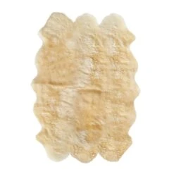 Natural By Lifestyle Brands 5-ft X 6-ft Gold New Zealand Sexto Sheepskin Rug