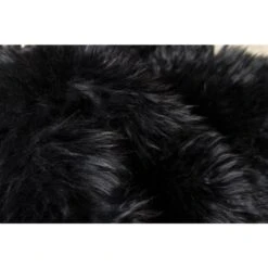 Natural By Lifestyle Brands 2-ft X 6-ft Black New Zealand Double Sheepskin Rug
