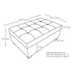 CorLiving Antonio 46-in X 28-in X 18-in Dark Grey Fabric Storage Ottoman