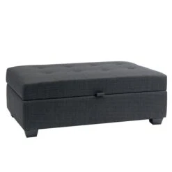 CorLiving Antonio 46-in X 28-in X 18-in Dark Grey Fabric Storage Ottoman -Safavieh Shop 330004132 MainImage 001 l