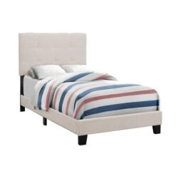 Monarch Specialties Monarch Beige Line Twin Bed