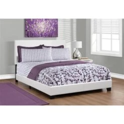 Monarch Specialties Monarch Bed - White - 85.65-in X 64.25-in - Queen