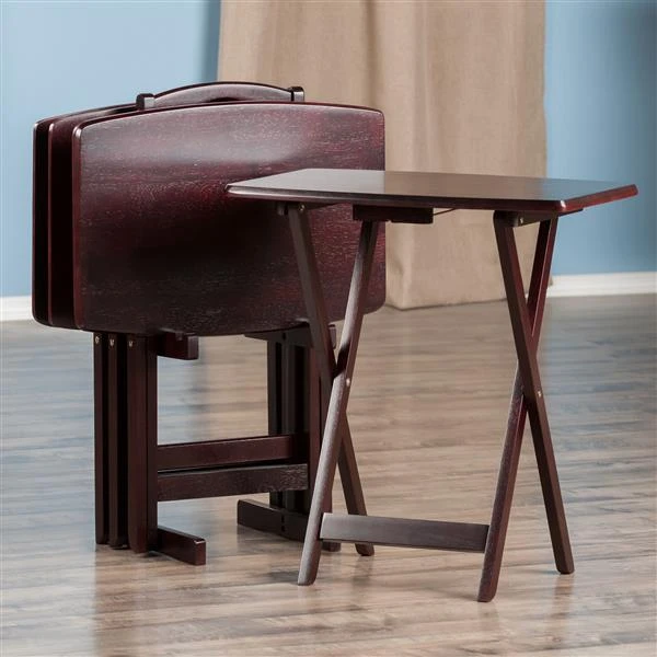 Winsome Wood Dylan Espresso Wood Snack Table Set (5-Piece Set) 2 Winsome Wood Dylan Espresso Wood Snack Table Set (5-Piece Set) - Image 2