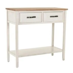 Safavieh Carol Rectangular White Elm Wood Console Table