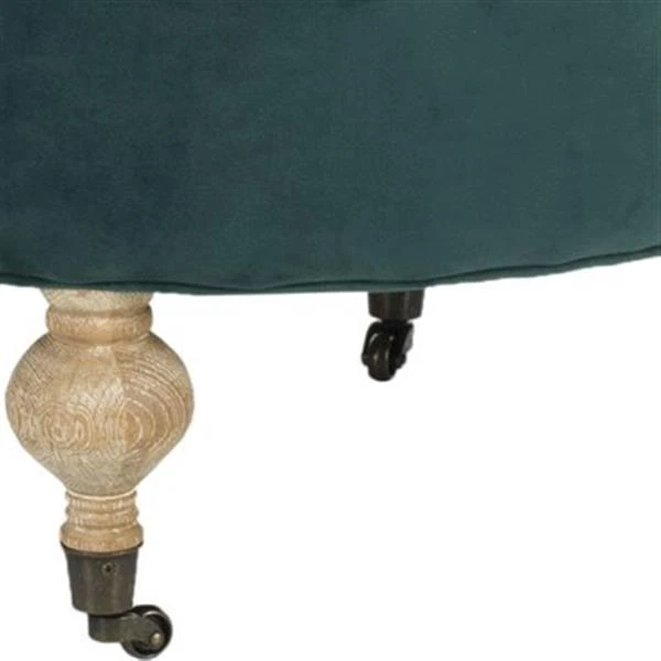 Safavieh Mercer Clara 18.30-in X 27.20-in Marine Velvet Round Velvet Ottoman 4 Safavieh Mercer Clara 18.30-in X 27.20-in Marine Velvet Round Velvet Ottoman - Image 4