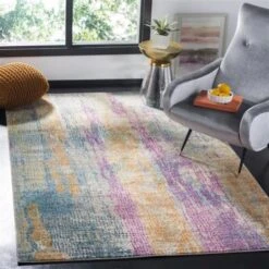 Safavieh Madison Blue And Fuchsia Area Rug,MAD123C-7SQ