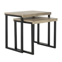 Safavieh Femi 21.6-in Light Grey Nesting Tables