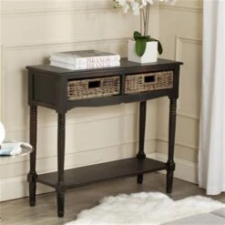 Safavieh Corbin 2-Drawer Rectangular Brown Pine Console Table -Safavieh Shop 330021151 AlternateImage1 l