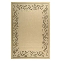 Safavieh Courtyard 8-ft X 11-ft Cream/Gold Floral Indoor/Outdoor Area Rug