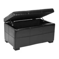 Safavieh Maiden Small Tufted Small 16.00-in X 29.00-in Black Linen Storage Bench -Safavieh Shop 330022181 AlternateImage2 l