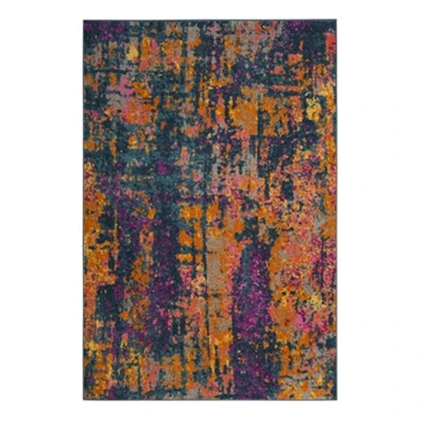 Safavieh Madison 8-ft X 10-ft Blue And Orange Indoor Rectangular Abstract Woven Area Rug 1 Safavieh Madison 8-ft X 10-ft Blue And Orange Indoor Rectangular Abstract Woven Area Rug