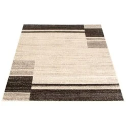 A&E Bath & Shower Cana 5-ft X 7-ft Ivory/Taupe Rectangular Indoor Geometric Rug