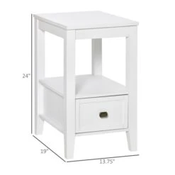 HomCom White Wood Rectangular End Table -Safavieh Shop 330951315 AlternateImage2 l