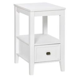 HomCom White Wood Rectangular End Table -Safavieh Shop 330951315 MainImage 001 l
