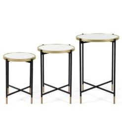 Gild Design House Anastasia 3-piece Metal Nesting Table Set