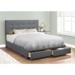 Monarch Specialties Dark Grey Linen Queen Upholstered Bed Integrated Storage 7 Monarch Specialties Dark Grey Linen Queen Upholstered Bed Integrated Storage -Safavieh Shop 330953448 AlternateImage2 l