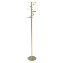 Allied Brass Satin Brass 8-Hook Coat Stand
