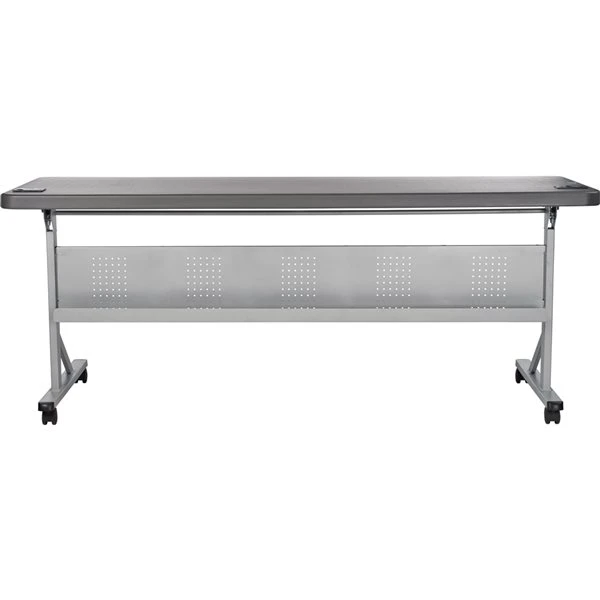 National Public Seating Flip-N-Store 24-in X 72-in Indoor Rectangular Plastic Grey Folding Table 5 National Public Seating Flip-N-Store 24-in X 72-in Indoor Rectangular Plastic Grey Folding Table - Image 5
