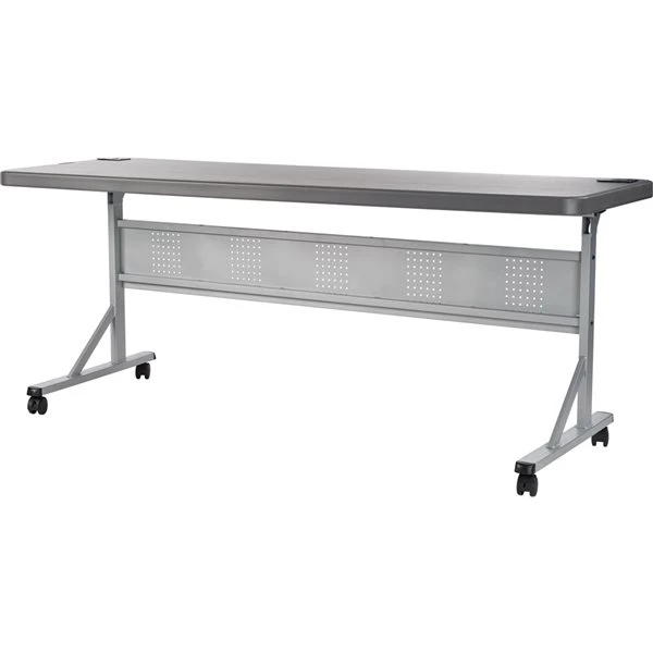 National Public Seating Flip-N-Store 24-in X 72-in Indoor Rectangular Plastic Grey Folding Table 4 National Public Seating Flip-N-Store 24-in X 72-in Indoor Rectangular Plastic Grey Folding Table - Image 4