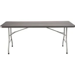 National Public Seating 30-in X 72-in Indoor Rectangular Plastic Grey Folding Table