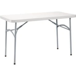 National Public Seating 24-in X 48-in Indoor Rectangular Plastic Grey Folding Table -Safavieh Shop 330961216 MainImage 001 l