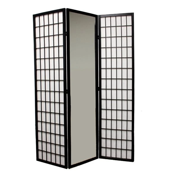ORE International 3-Panel Black And White Paper Folding Contemporary/Modern Style Room Divider 1 ORE International 3-Panel Black And White Paper Folding Contemporary/Modern Style Room Divider