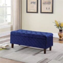 ORE International Modern Navy Blue Storage Bench 6 ORE International Modern Navy Blue Storage Bench -Safavieh Shop 330986708 AlternateImage2 l