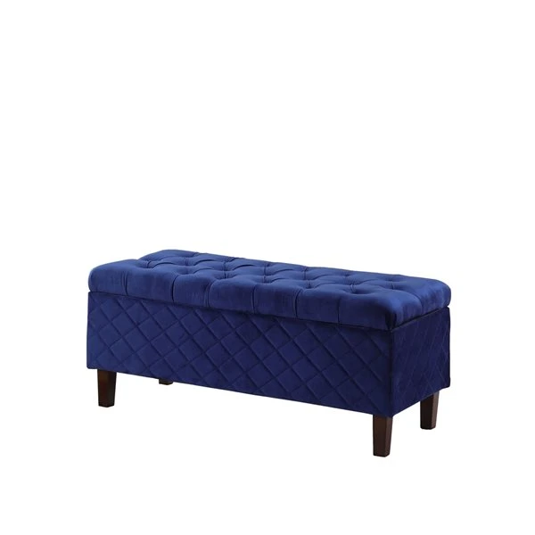 ORE International Modern Navy Blue Storage Bench 2 ORE International Modern Navy Blue Storage Bench - Image 2