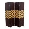 ORE International 4-Panel Espresso Folding Contemporary/Modern Style Paper Room Divider