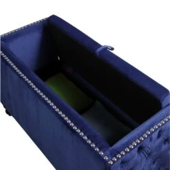 ORE International Modern Blue Polyester Loveseat