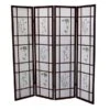 ORE International 4-Panel Cherry Paper Folding Shoji Style Room Divider