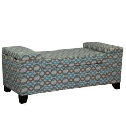 ORE International Modern Blue And Brown Storage Bench