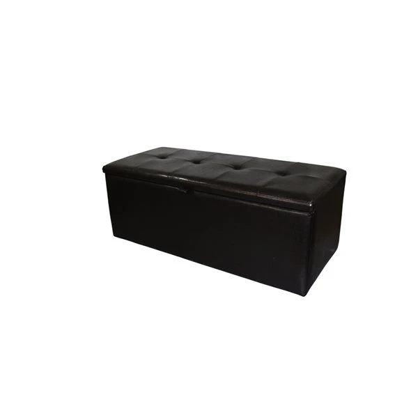 ORE International Modern Brown Faux Leather Storage Bench 1 ORE International Modern Brown Faux Leather Storage Bench