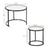 HomCom White MDF Nesting Table Set With Steel Frame - 2-Piece