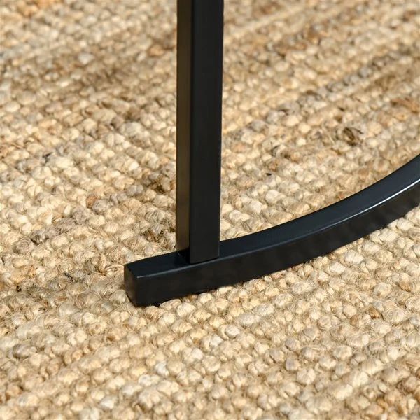 HomCom White MDF Nesting Table Set With Steel Frame - 2-Piece 2 HomCom White MDF Nesting Table Set With Steel Frame - 2-Piece - Image 2