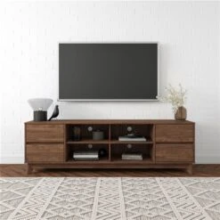 CorLiving Hollywood Brown Wood Grain TV Stand With Drawers For TVs Up To 85-in 8 CorLiving Hollywood Brown Wood Grain TV Stand With Drawers For TVs Up To 85-in -Safavieh Shop 330989515 AlternateImage1 l