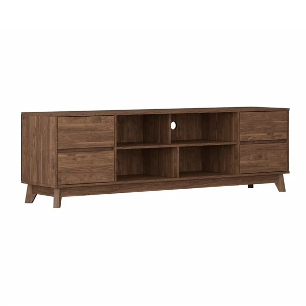 CorLiving Hollywood Brown Wood Grain TV Stand With Drawers For TVs Up To 85-in 1 CorLiving Hollywood Brown Wood Grain TV Stand With Drawers For TVs Up To 85-in