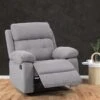 CorLiving Oren Manual Extra Wide Wall Hugger Recliner In Soft Light Grey Fabric