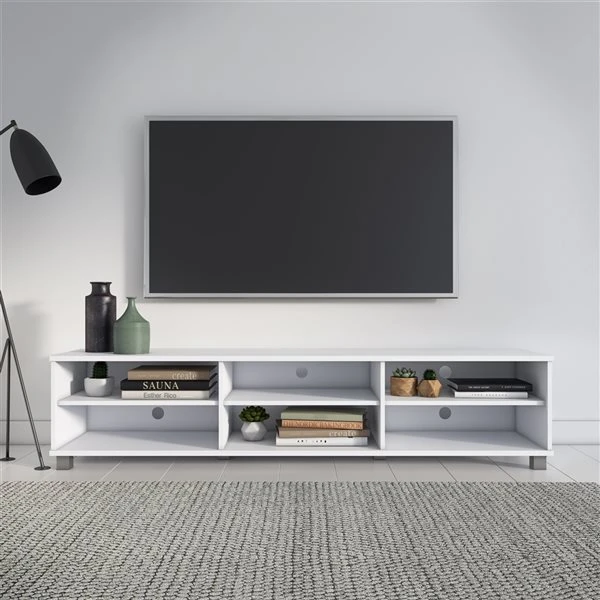 CorLiving Hollywood White TV Stand For TVs Up To 85-in 3 CorLiving Hollywood White TV Stand For TVs Up To 85-in - Image 3