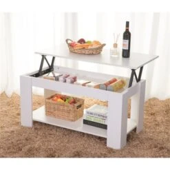 Basicwise White Rectangular Modern Wood Coffee Table 9 Basicwise White Rectangular Modern Wood Coffee Table -Safavieh Shop 330993074 AlternateImage1 l