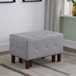 ORE International Modern Grey Nesting Ottoman - Set Of 2