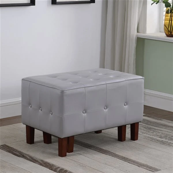 ORE International Modern Grey Nesting Ottoman - Set Of 2 1 ORE International Modern Grey Nesting Ottoman - Set Of 2