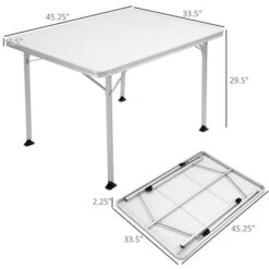 Outsunny 33.5-in X 45.25-in Outdoor Rectangle White Folding Table -Safavieh Shop 331001503 AlternateImage2 l
