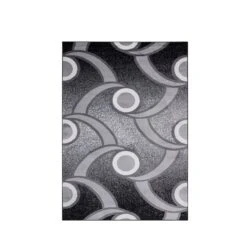 Homedora New Jersey 3-ft X 5-ft Geometric Circles Black/Grey Rectangular Modern Area Rug