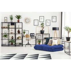 AJD Home 8-in Royal Double Poly Single Foam Full Futon (75-in X 54-in) In Blue