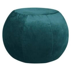 Safavieh Shop 30 Gouchee Home Plump Modern Petrol Velvet Round Ottoman
