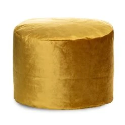 Gouchee Home Eclipse Modern Mustard Velvet Round Ottoman